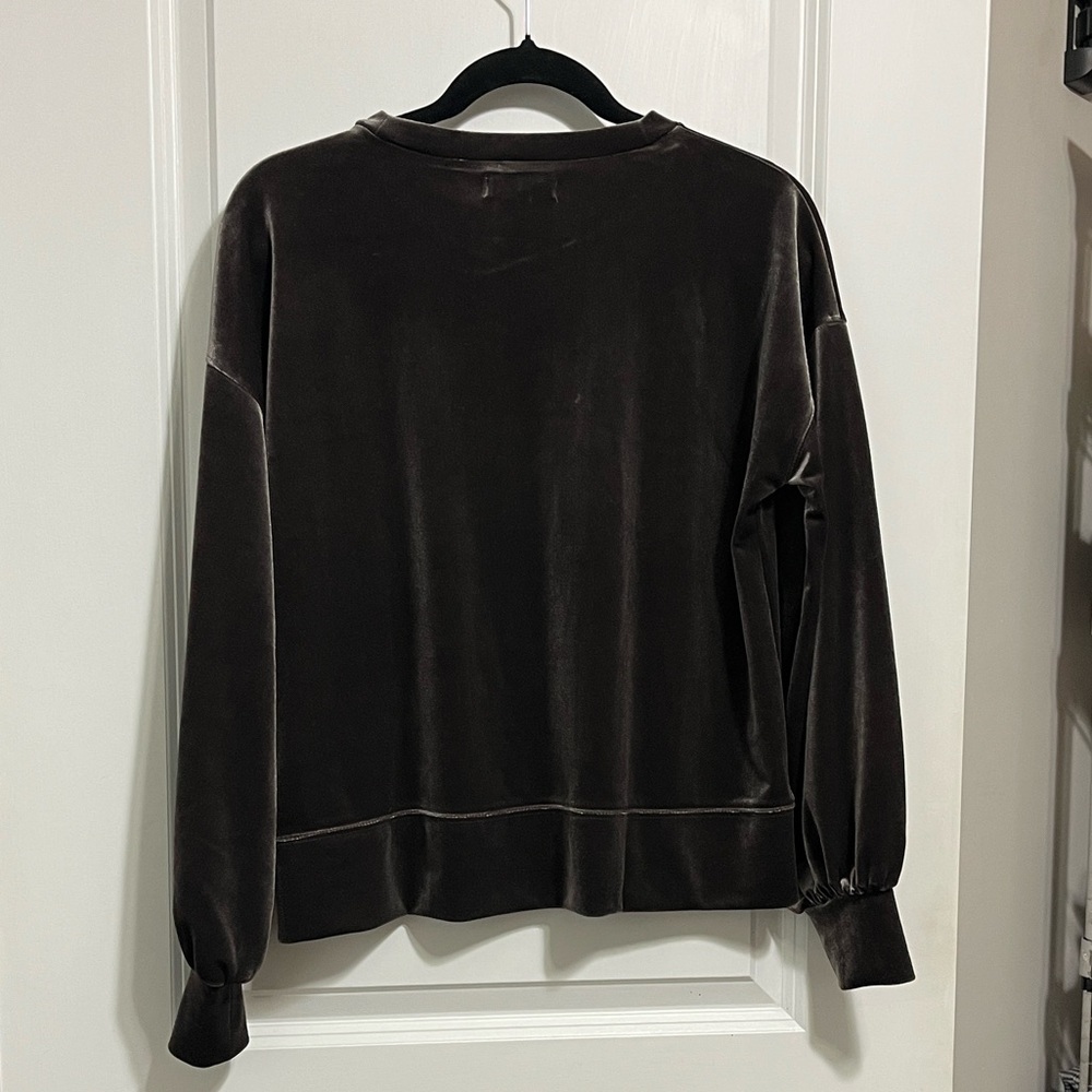 NWT Madewell Velvet Balloon Sleeve Sweatshirt Small - Picture 4 of 7